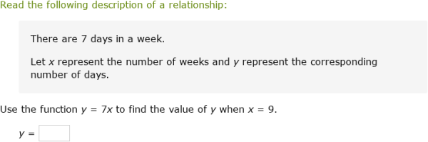 IXL - Evaluate a linear function (2nd year maths practice)