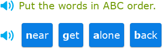 IXL - Put the words in ABC order (1st class English practice)