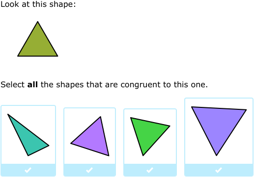 IXL - Identify congruent shapes (3rd class maths practice)