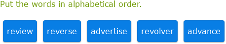 IXL - Alphabetical order (6th class English practice)