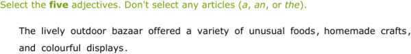 IXL - Identify adjectives (6th class English practice)