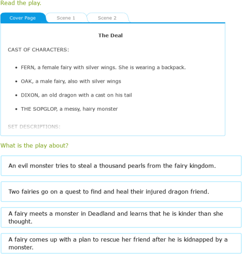 IXL - Read drama (4th class English practice)