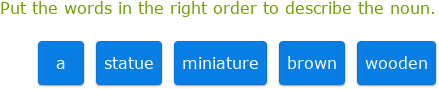 IXL - Order adjectives (1st year English practice)