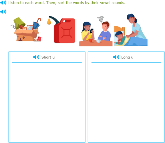 IXL - Sort short and long vowel words (2nd class English practice)
