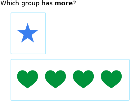 IXL - Fewer and more - compare by matching (Junior infants maths practice)