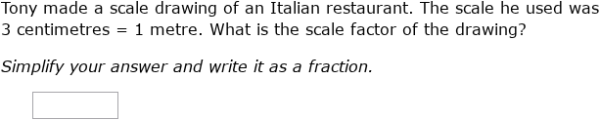 IXL - Scale drawings: scale factor word problems (6th class maths practice)