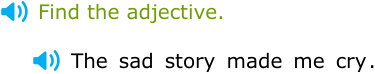 IXL - Identify adjectives (1st class English practice)